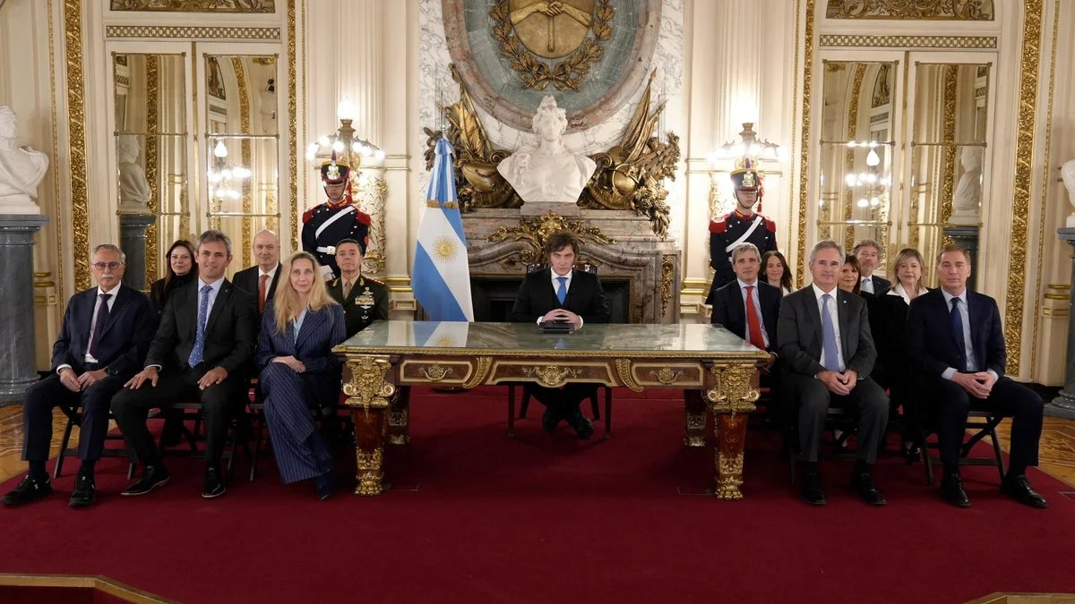 Javier Milei y su Gabinete en la Casa Rosada