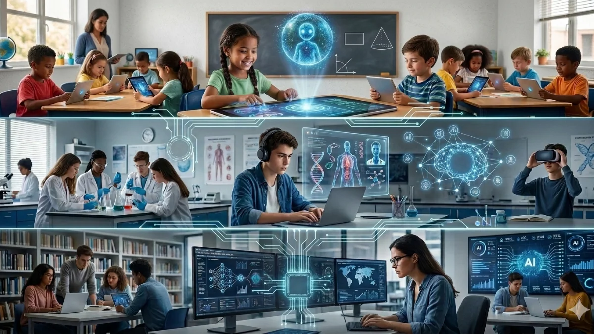 IA en la educación. Imágen generada con IA