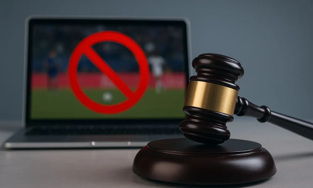 Imagen ilustrativa generada por AI bloqueo judicial a transmisiones