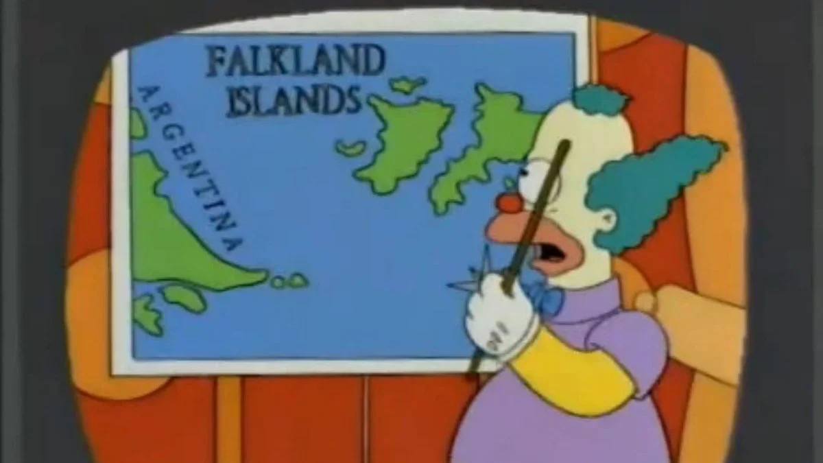 La referencia en Los Simpsons a las Islas Malvinas. Foto