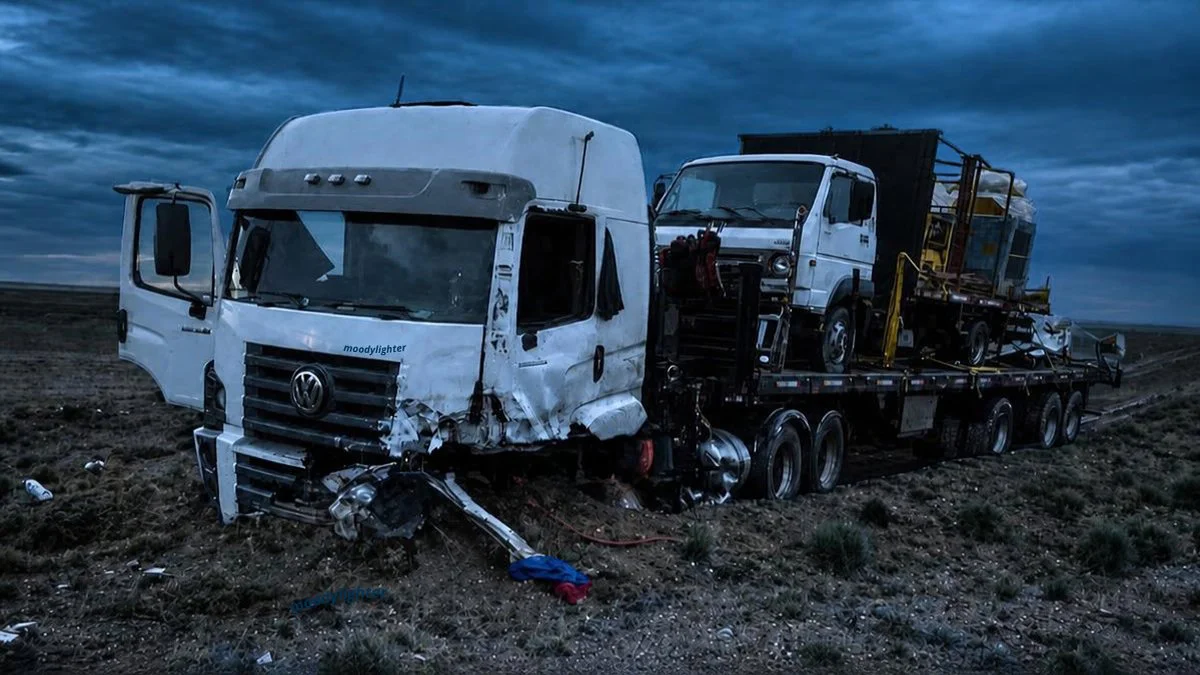 Accidente fatal de camiones foto editada digitalmente original El Patagónico