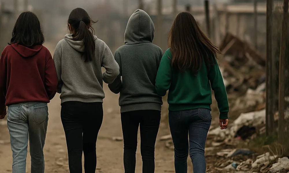 Jóvenes adolescentes de espalda imagen ilustrativa generada por LA17