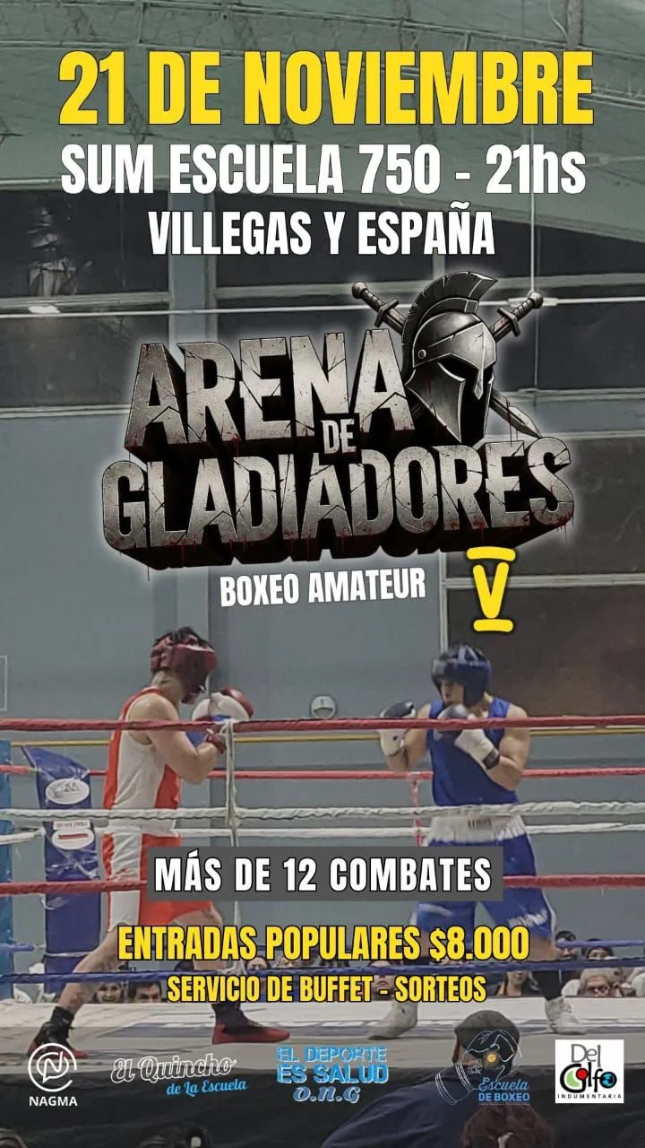 El SUM de la Escuela 750 recibirá esta nueva edición de Arena de Gladiadores V. 2