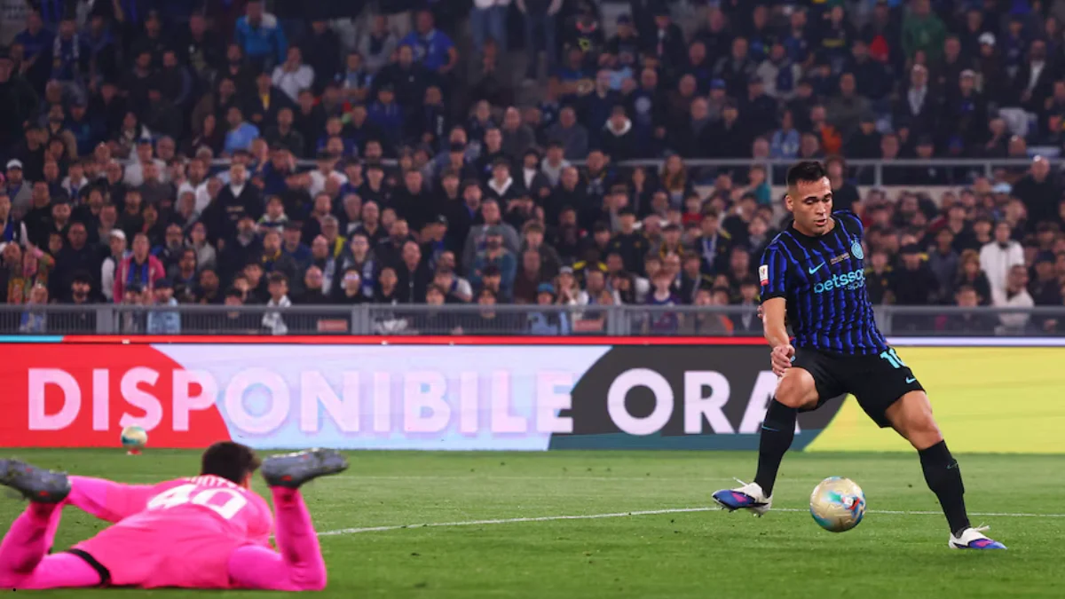 Lautaro antes de marcar el 2-0 (REUTERSGuglielmo Mangiapane)