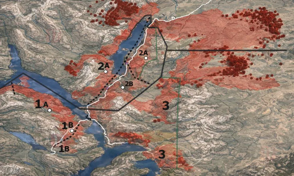 Mapa de incendios en la cordillera