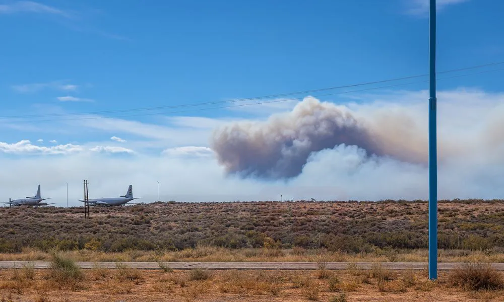 Incendio al norte de Trelew