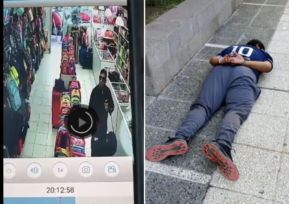 Robó mientras era filmado y terminó detenido