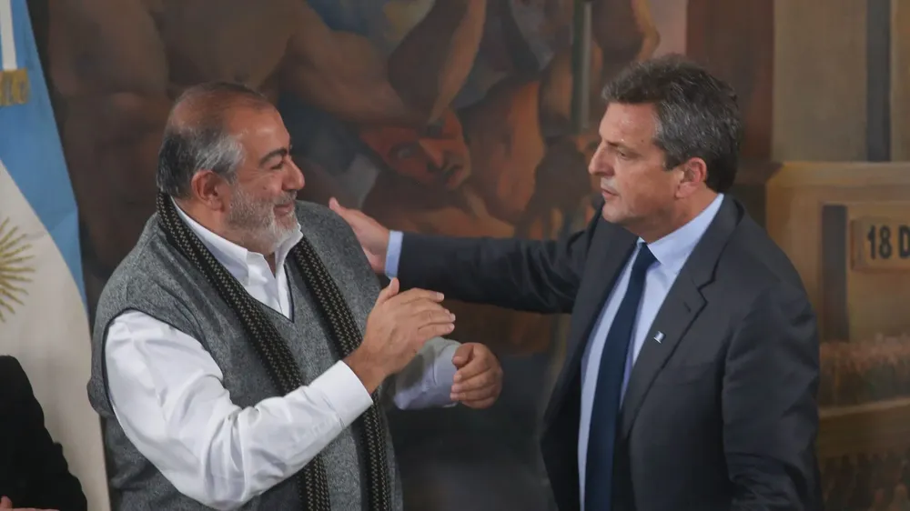 Daer con Massa en un encuentro en la CGT