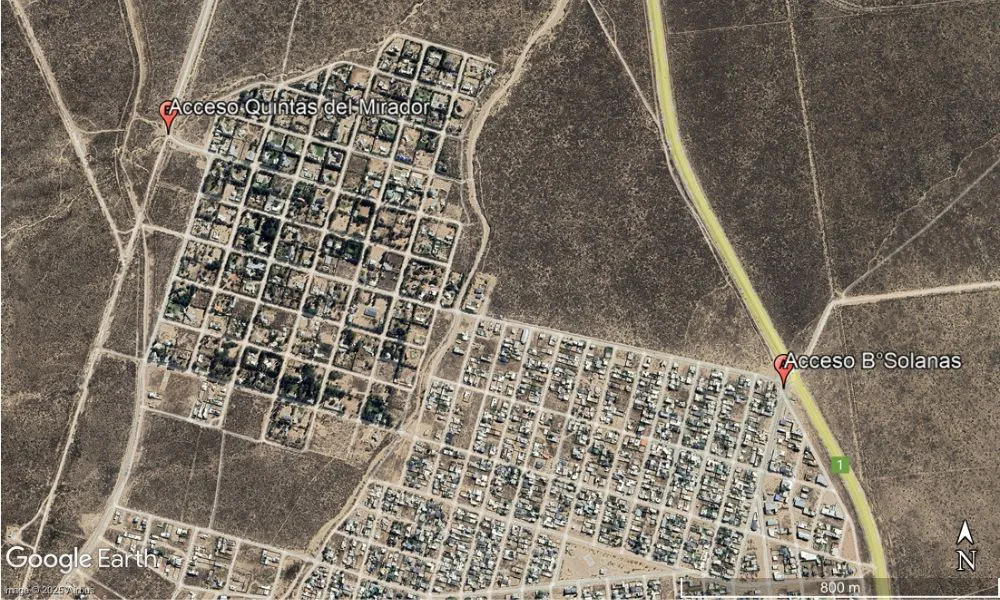Vista aérea de Madryn (Foto: Google Earth)